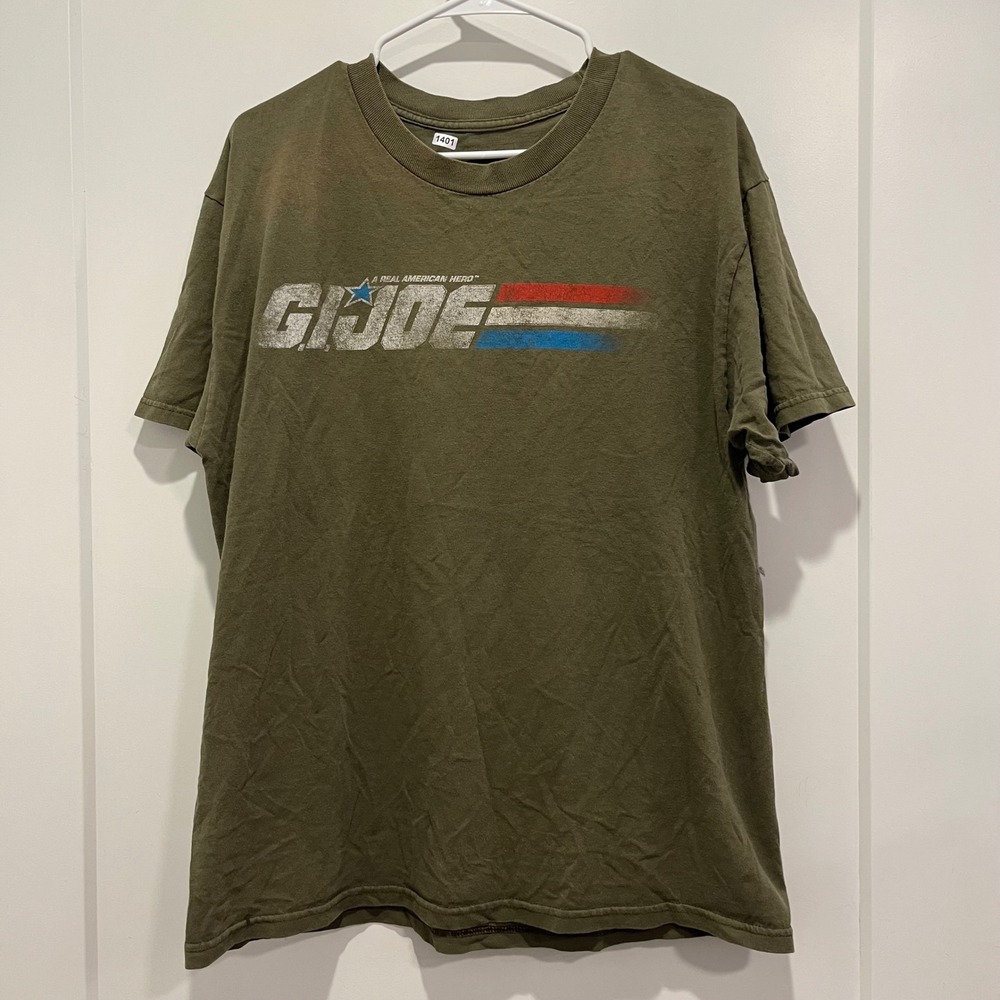 GI Joe A Real American Hero Graphic T-Shirt Mens Large Olive Green Distressed